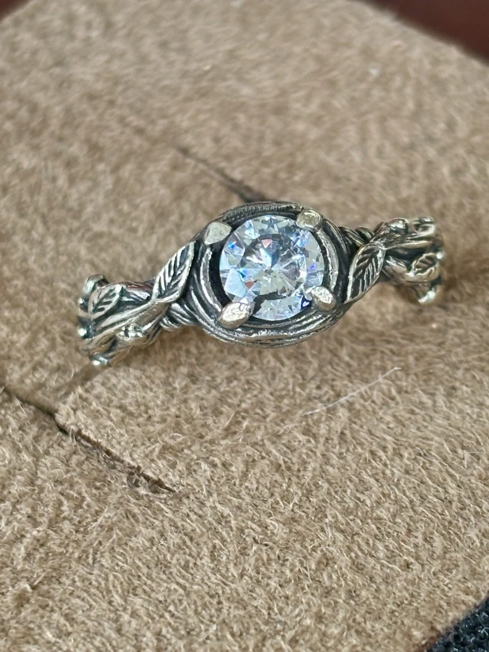 Silver Tree Branch Band Nature Woodland Boho Vine Hippie Engagement Ring Promise